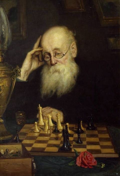Myasoedov Grigory (1834 - 1911) Portrait of a chess player